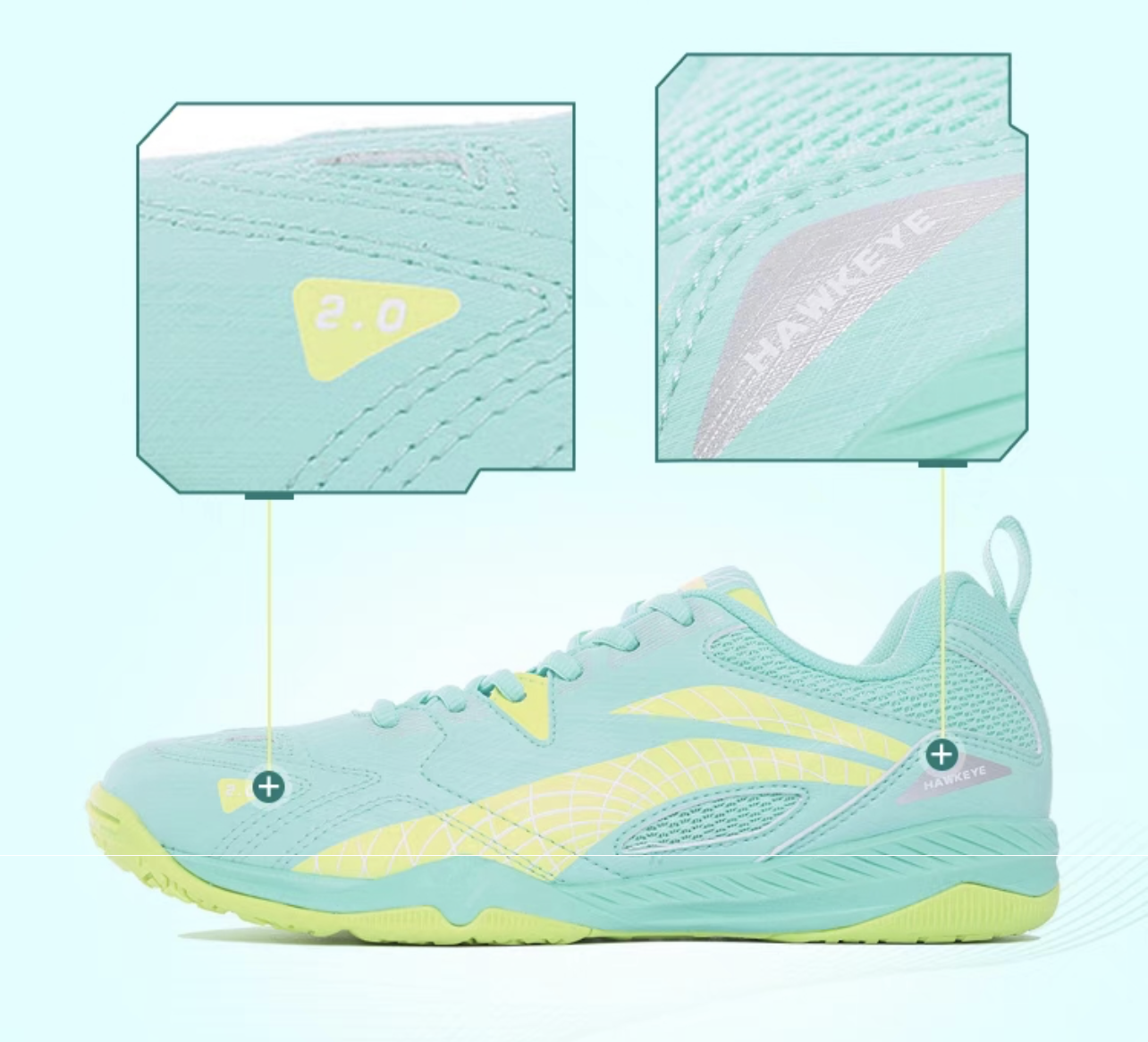Unisex Table Tennis Competition/Training shoe Hawk Eye 2.0 - green - APTT005-4