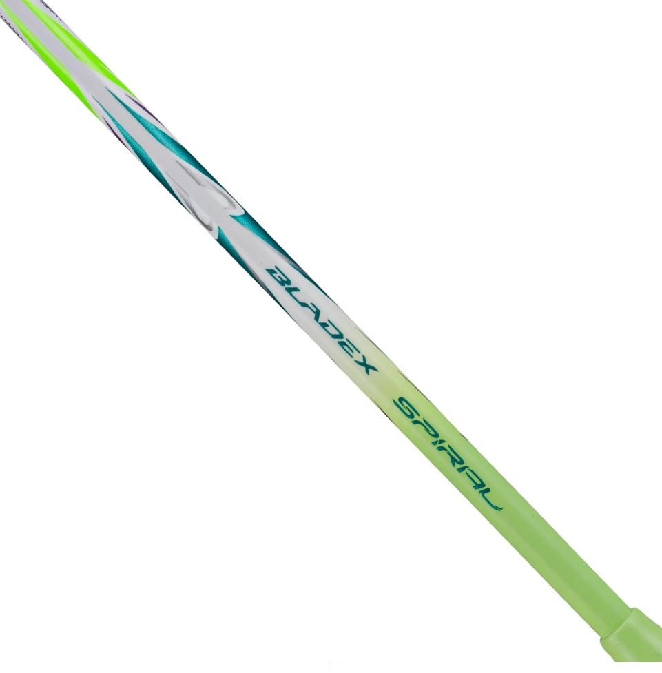 Badmintonschläger BladeX Spiral (5U) - grün - unbespannt - AYPV013-5