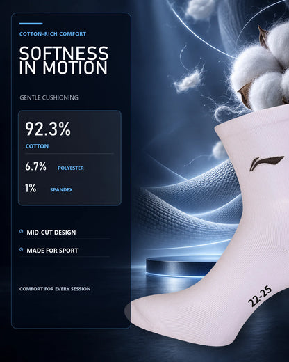 Li-Ning Unisex Sportsocken – Mid-Cut Socken - AWSS385-1