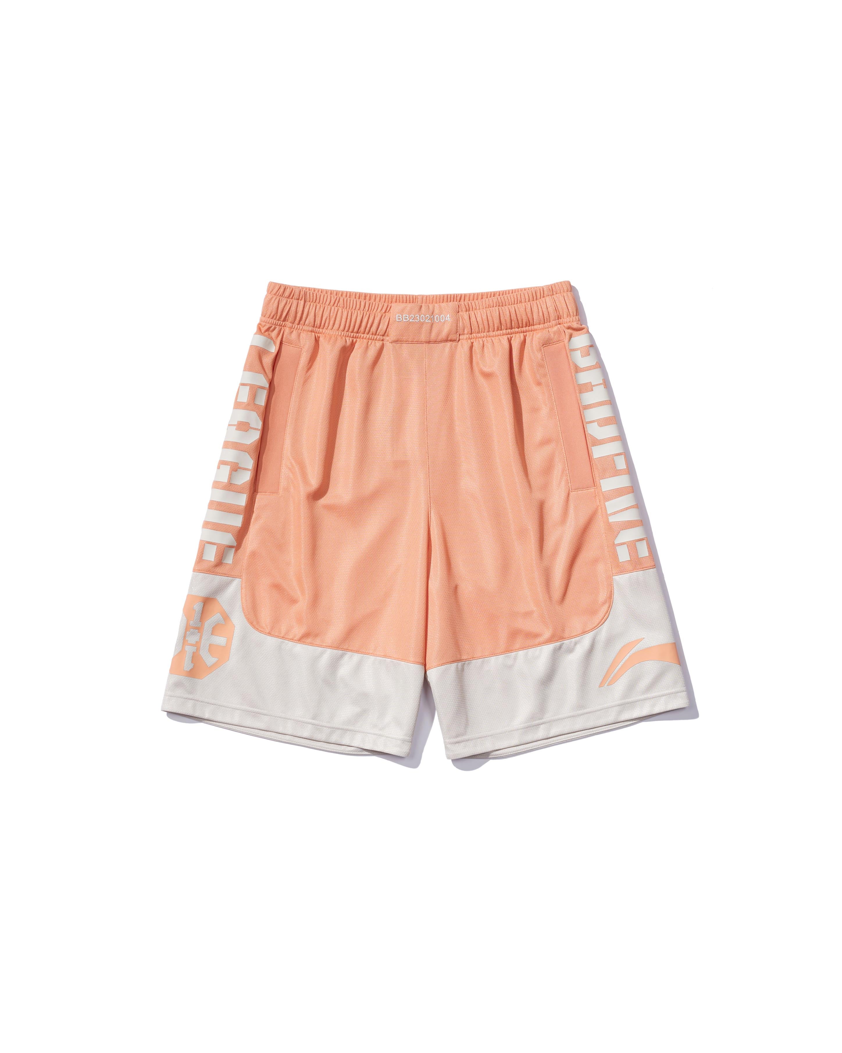 Unisex Basketball Shorts "Anti-Warrior" Badfive BIG Orange-Gray - AAPT045-6