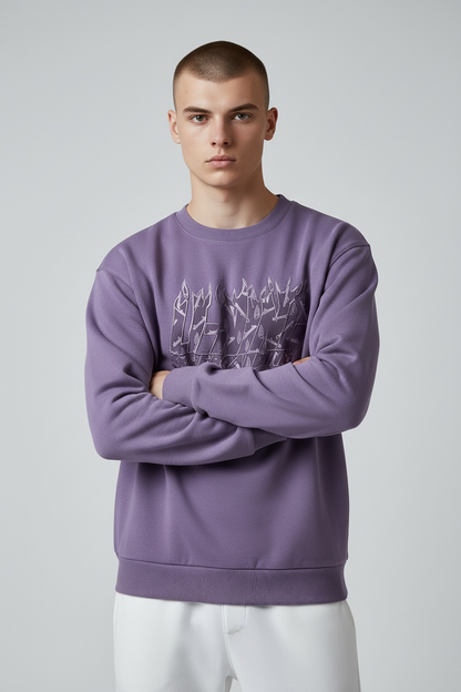 Unisex Skateboard Casual Sweater "LN FIRE" lila - AWDT949-2