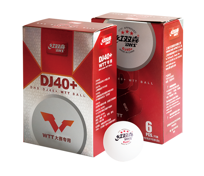 DHS Table Tennis Ball DJ40 WTT White (6 Pack)