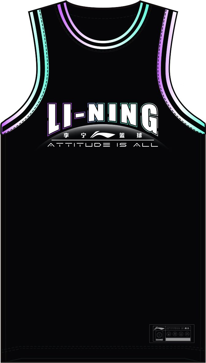 Unisex Basketball Competition Dress "Li-Ning Team" (Set of Tank and Shorts) Black - AATT013-6