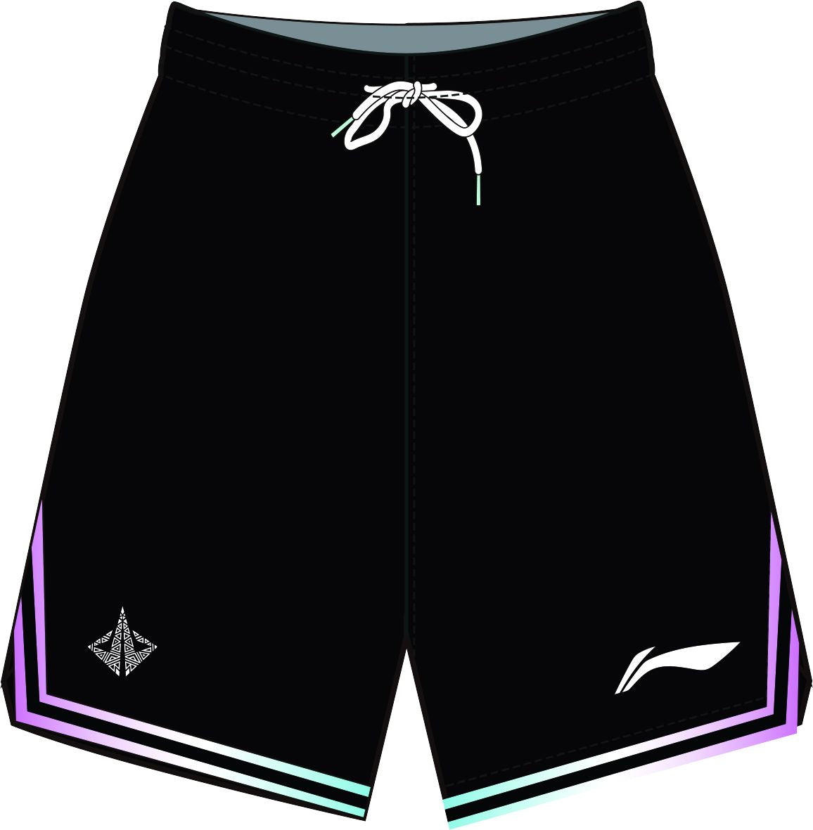 Unisex Basketball Competition Dress "Li-Ning Team" (Set of Tank and Shorts) Black - AATT013-6