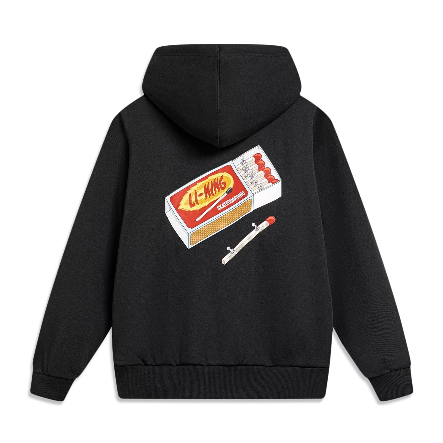 Unisex Skateboard Casual Hoody "LN FIRE" schwarz - AWDT953-1