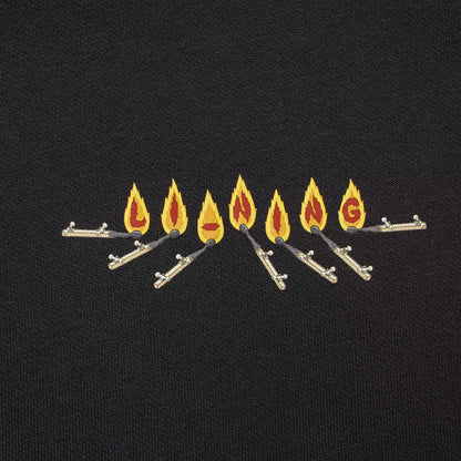 Unisex Skateboard Casual Hoody "LN FIRE" schwarz - AWDT953-1