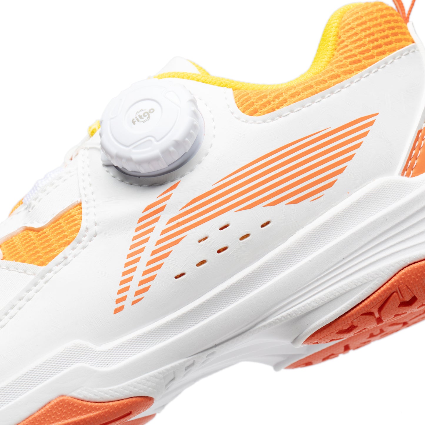 Kinder Badmintonschuh ''Almighty King'' weiß/orange - AYTT040-2