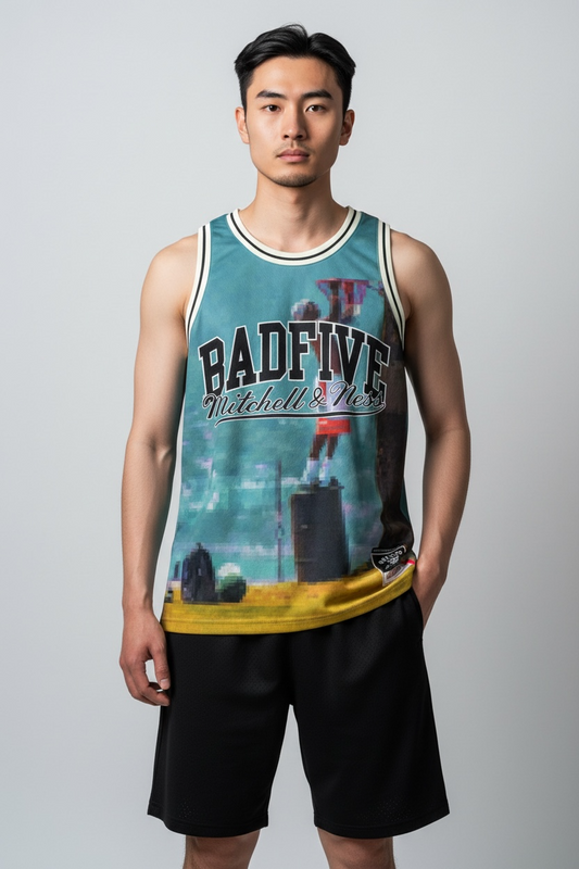 Unisex Basketball-Competition Top "Live with Hoops" Badfive bunt - AAYT041-1