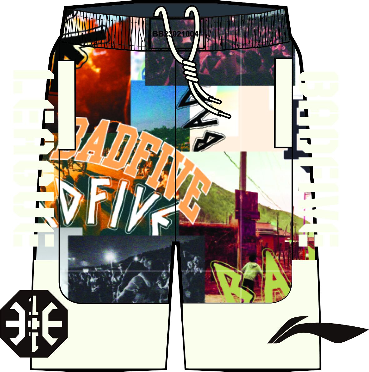 Unisex Basketball-Short "Anti-Warrior" Badfive BIG Foto-Weiß - AAPT045-5