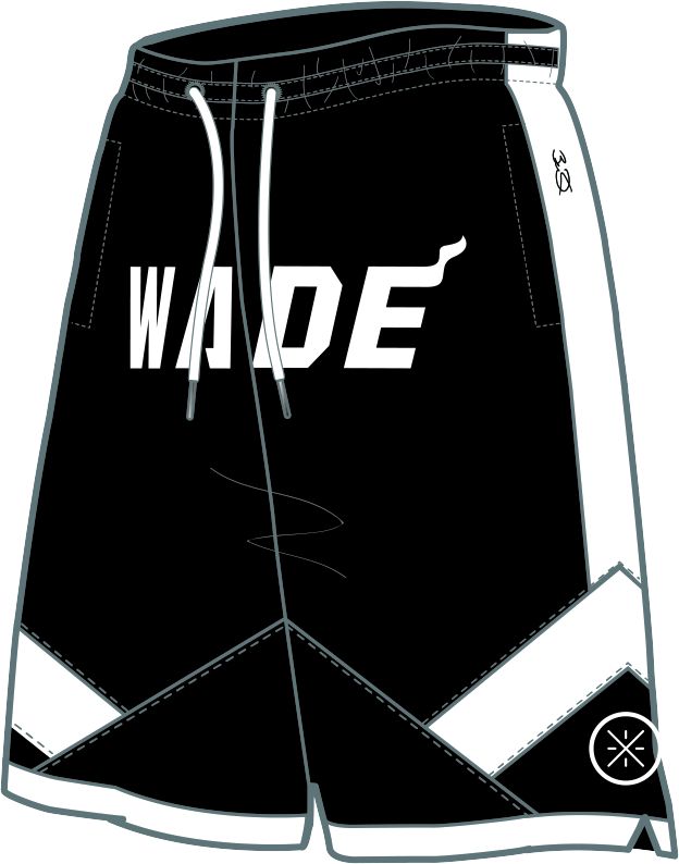 Unisex Basketball-Short "Wade-Style" Black-White - AAPT051-14