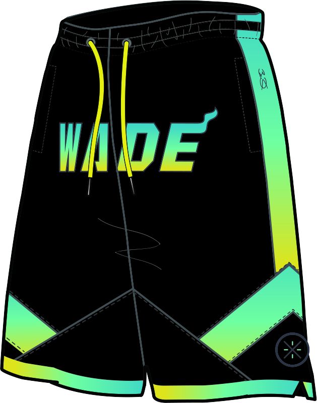 Unisex Basketball Shorts "Wade Style" Blue-Green-Yellow - AAPT051-2