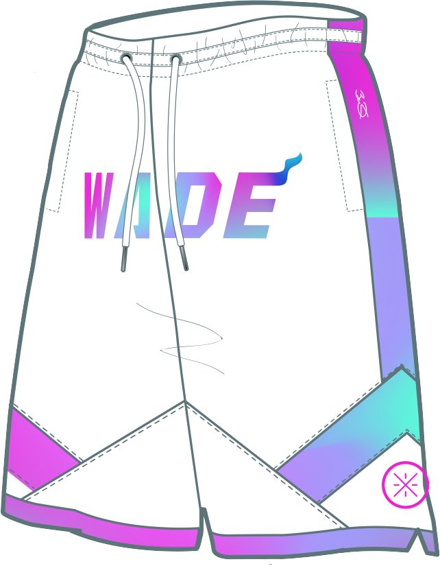 Unisex Basketball Shorts "Wade Style" White - AAPT051-4