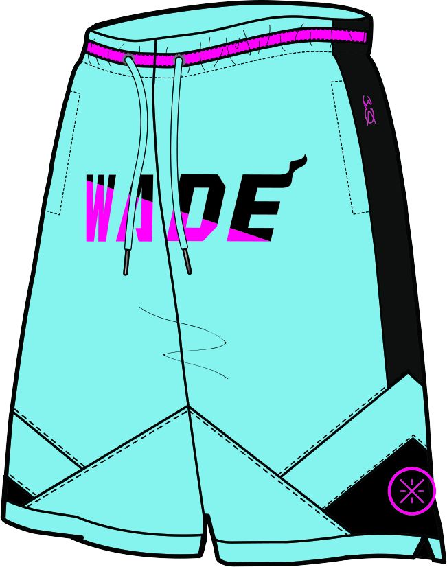 Unisex Basketball Shorts "Wade Style" Light Blue-Pink - AAPT051-8