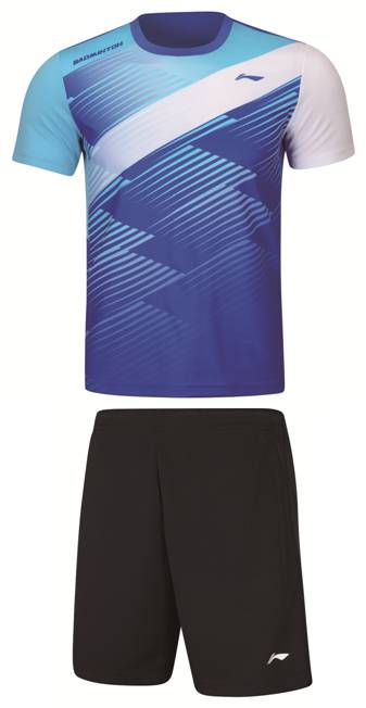 Men Competition-Dress SPEED (Set consisting of Shirt and Shorts) blue + black - AATS007-4 XL = L EU