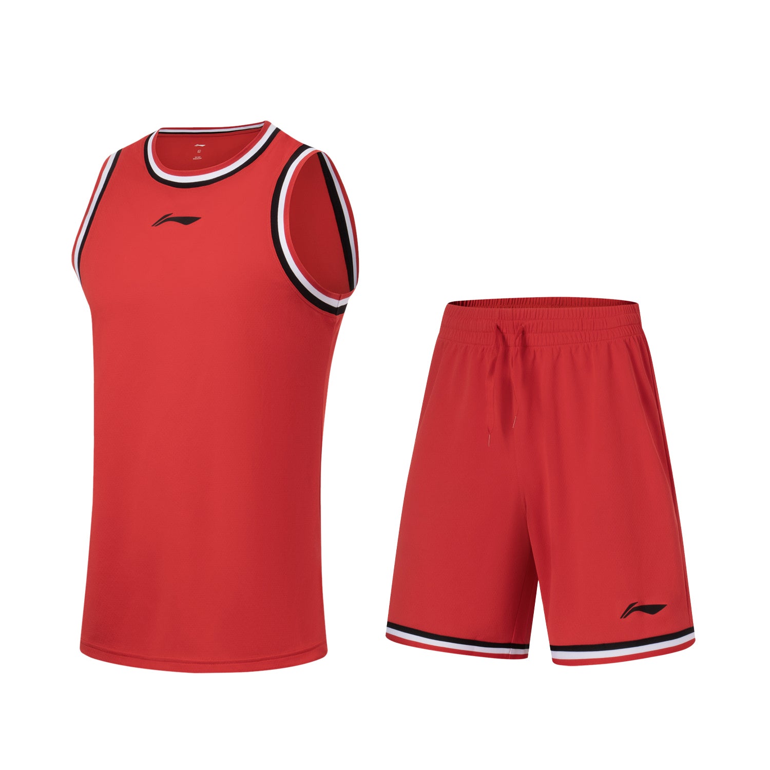 Unisex Basketball Competition Dress "TEAM" (Set of Tank and Shorts) Red - AATT001-2