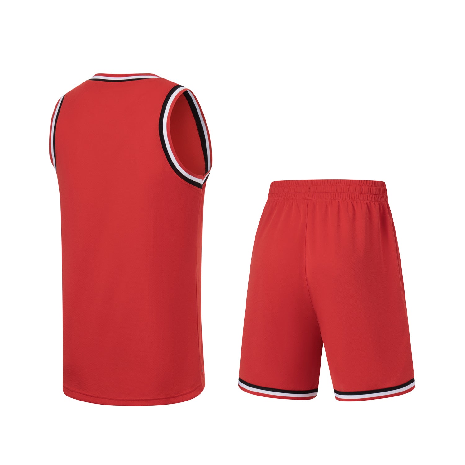 Unisex Basketball Competition Dress "TEAM" (Set of Tank and Shorts) Red - AATT001-2