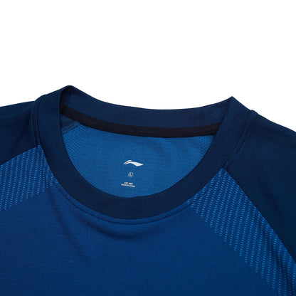 Table Tennis Unisex Competion Suit "Base" (consisting of Shirt and Shorts) jeans-blue + black - AATT003-3