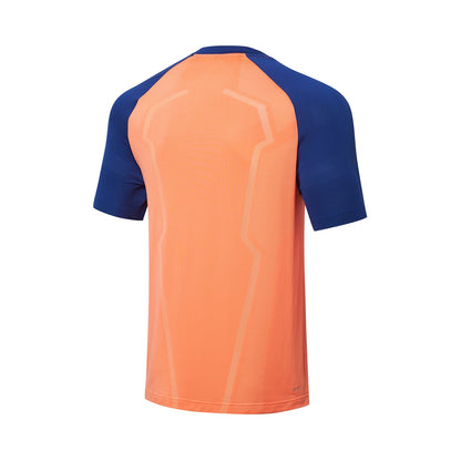 Table Tennis Unisex Competion Suit "Base" (consisting of Shirt and Shorts) orange + blue - AATT003-6