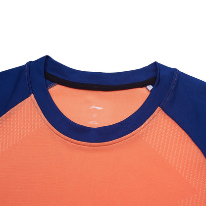 Table Tennis Unisex Competion Suit "Base" (consisting of Shirt and Shorts) orange + blue - AATT003-6