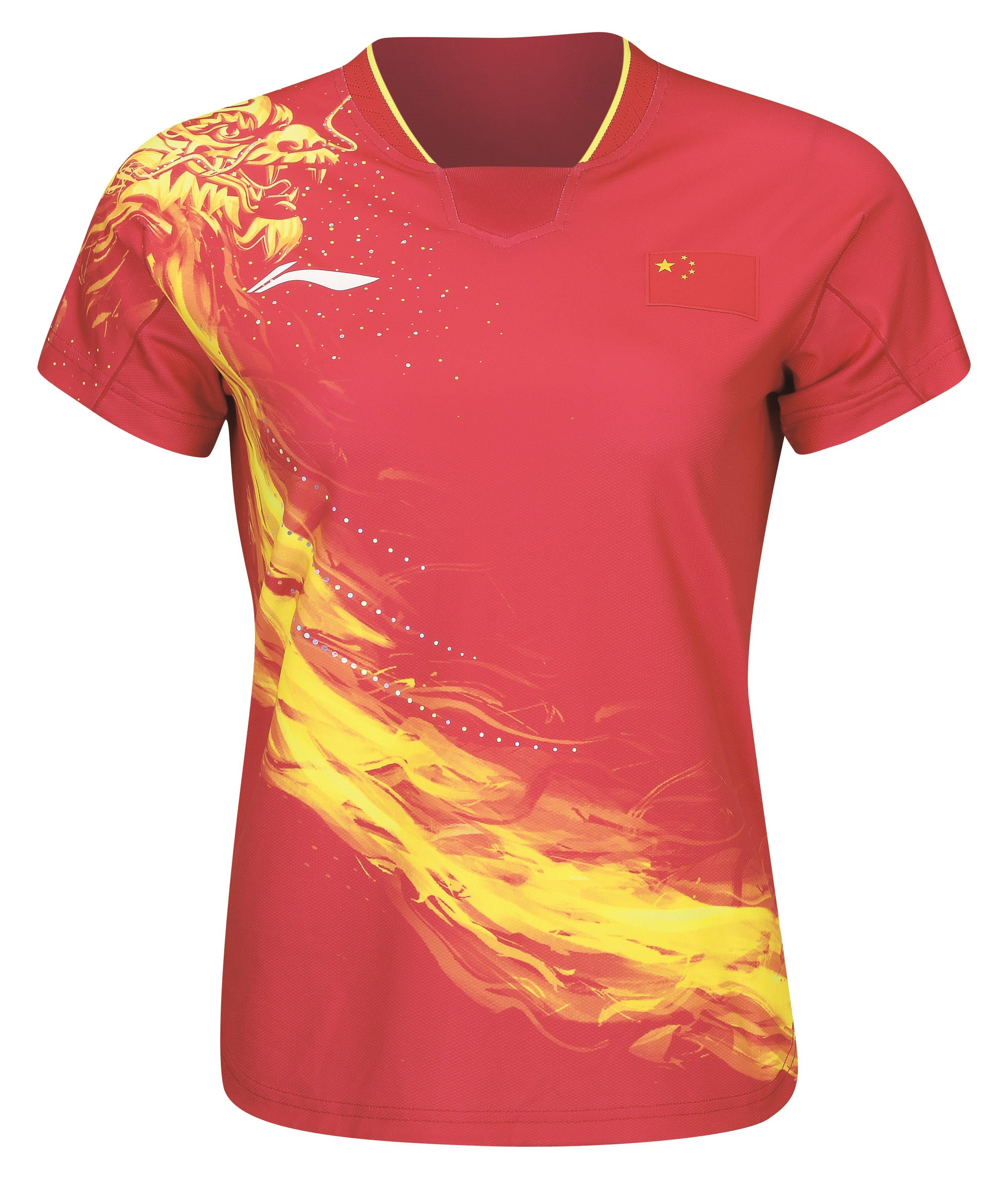 Table Tennis Women's National Olympic Jersey - Red - AAYR358-1