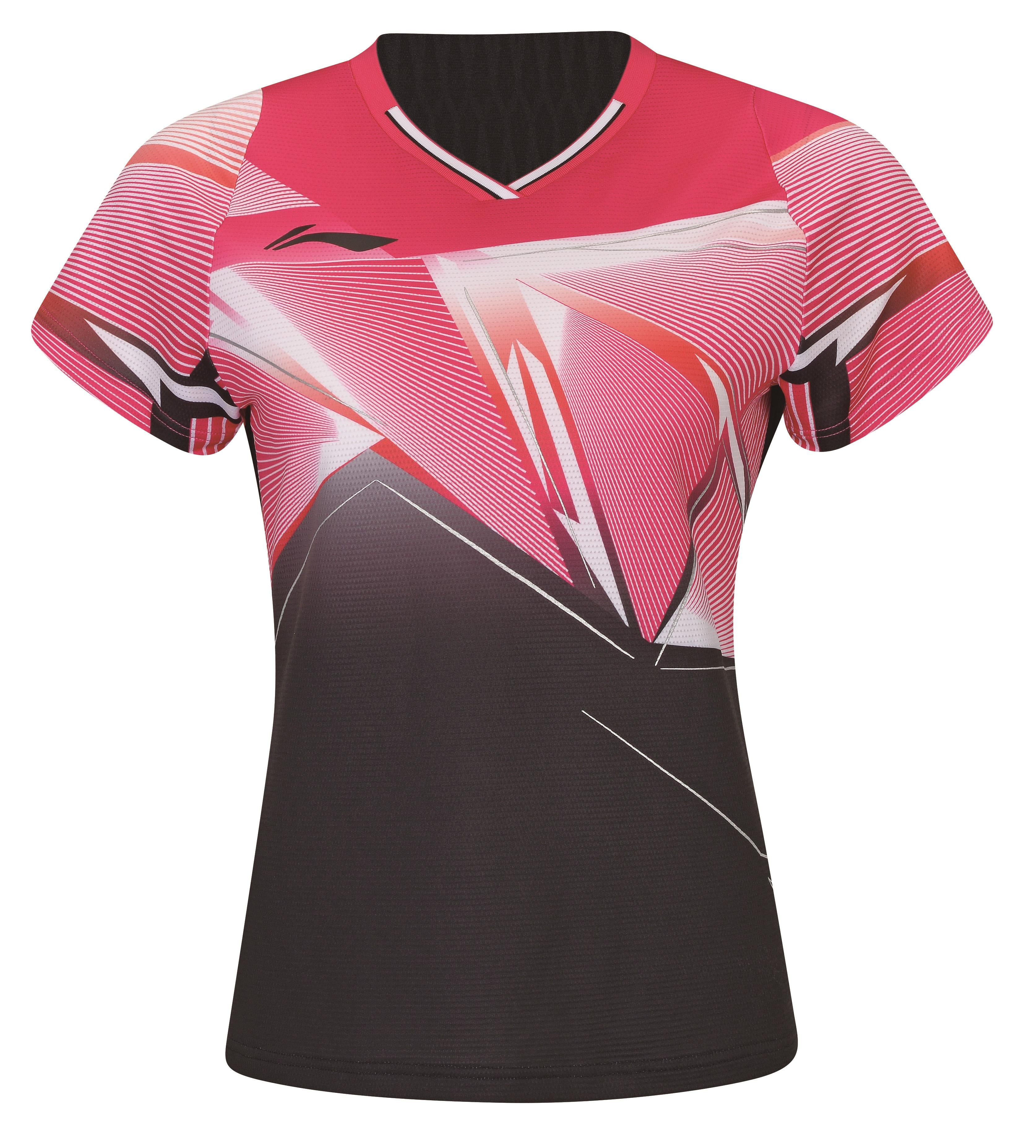 Damen Sportshirt "International Players" black-red - AAYS130-4