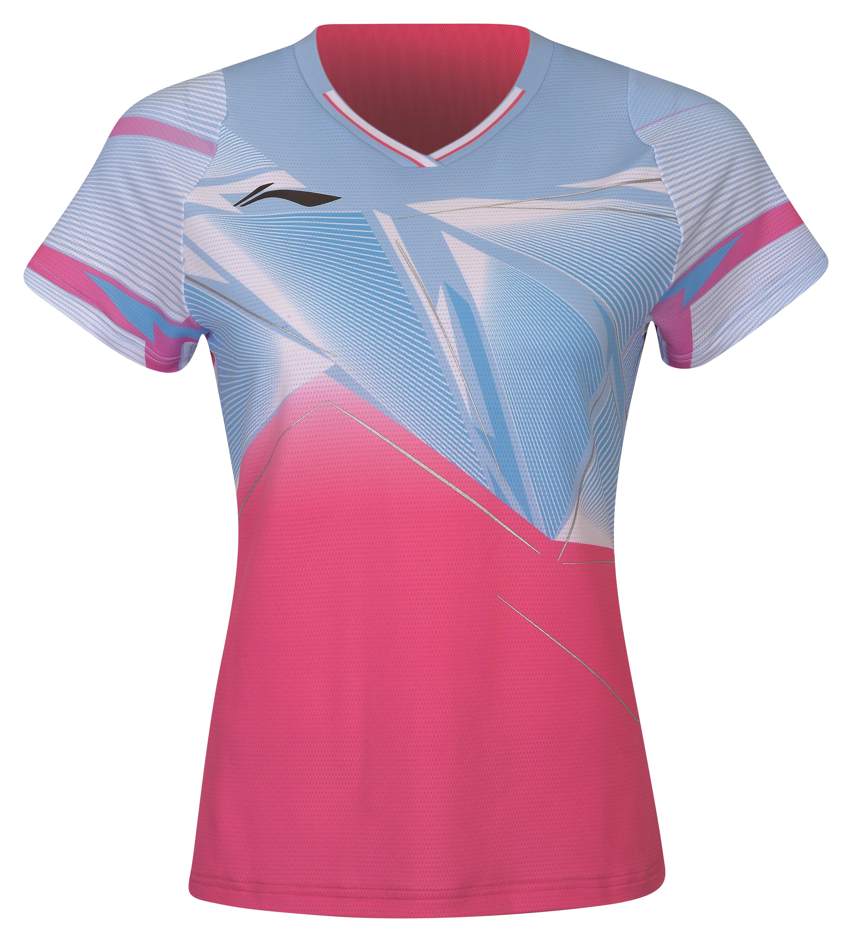 Damen Sportshirt "International Players" red-lightblue - AAYS130-5