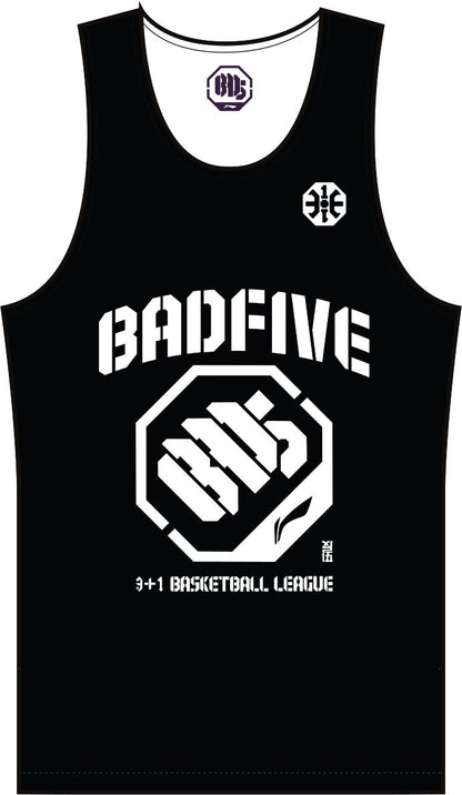 Unisex Basketball-Competition Set 2 Tops "Anti-Warrior" Badfive BIG black+white - AAYT045-1
