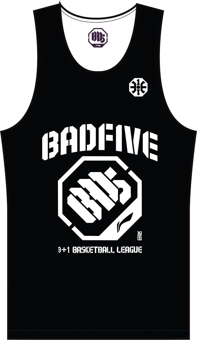 Unisex Basketball Competition Reverse Top "Anti-Warrior" Badfive BIG black+white - AAYT045-1