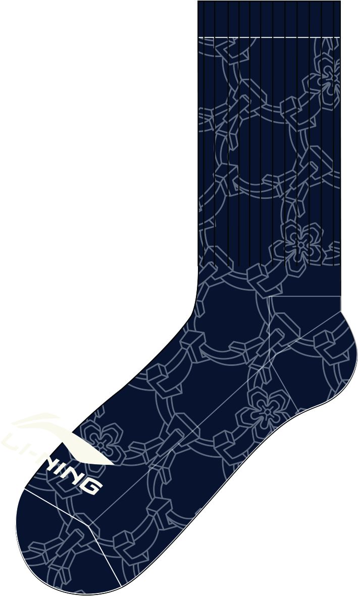 Unisex basketball socks "Chinese Culture" blue - AWLT133-3