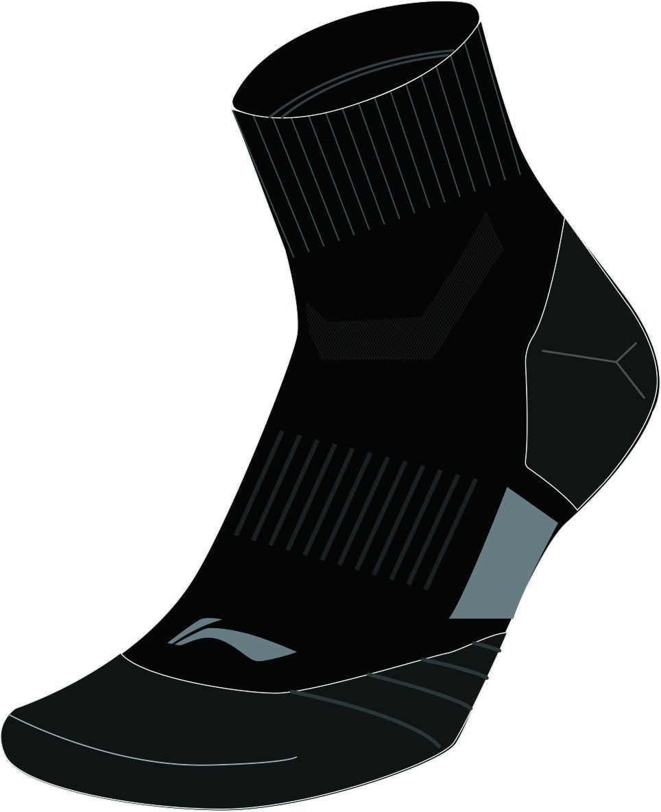 Unisex sports socks mid-cut "Essential" black - AWST019-1