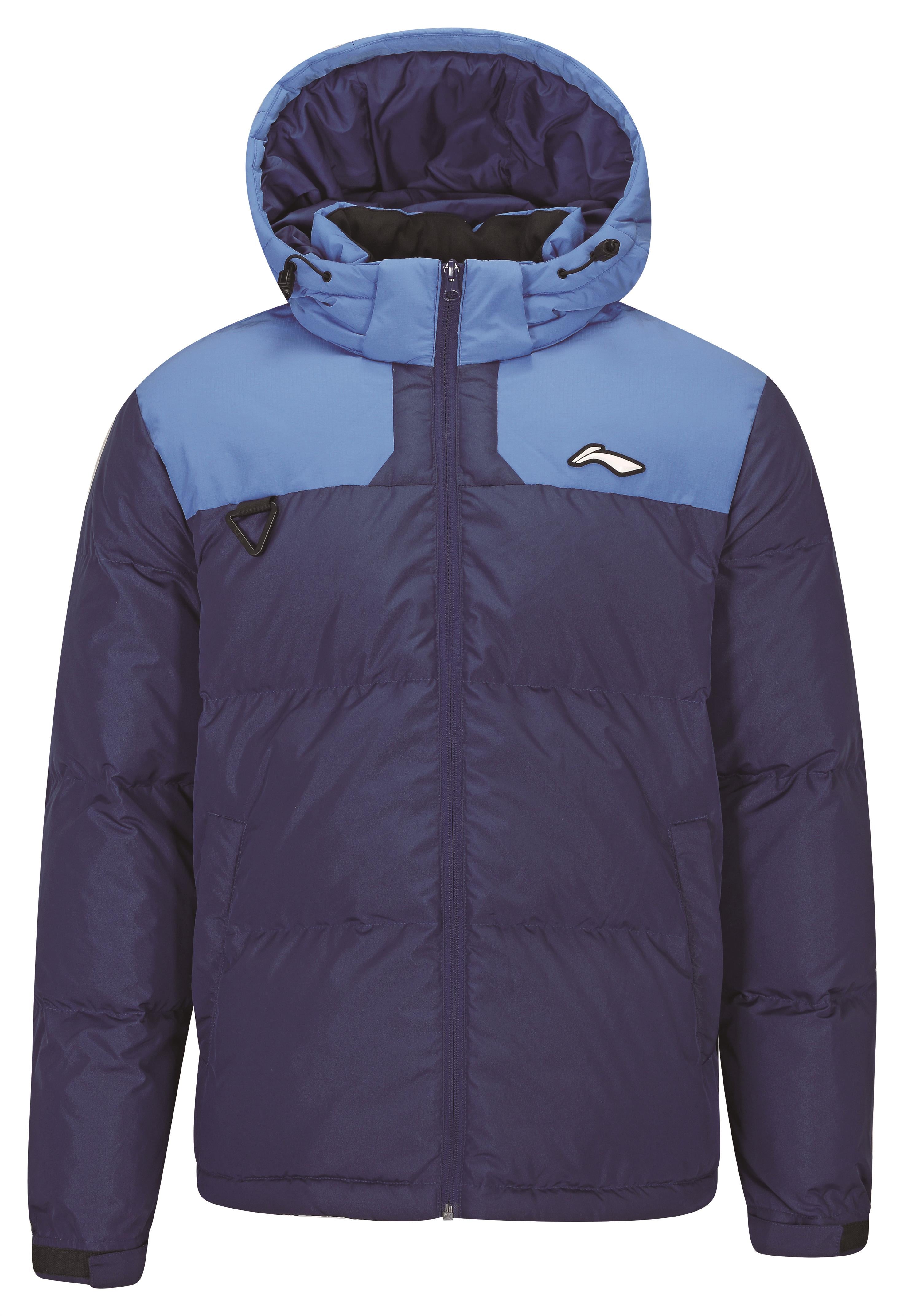 Men's outdoor down jacket dark blue with hood - AYMS213-2