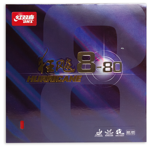 DHS Hurricane 8-80 Mid 38 2,1mm Belag Schwarz - DXDR003-5