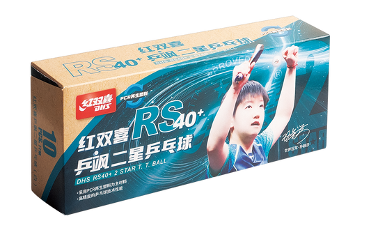 DHS Tabletennisball RS40+ 2-Star white (10 Pack) - DXAV004-2