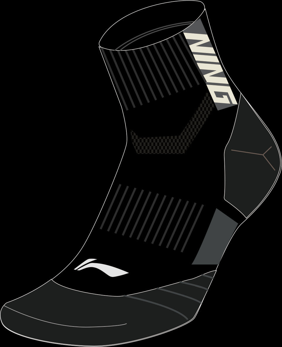 Unisex sports socks mid-cut "Li-Ning" black - AWSS427-1