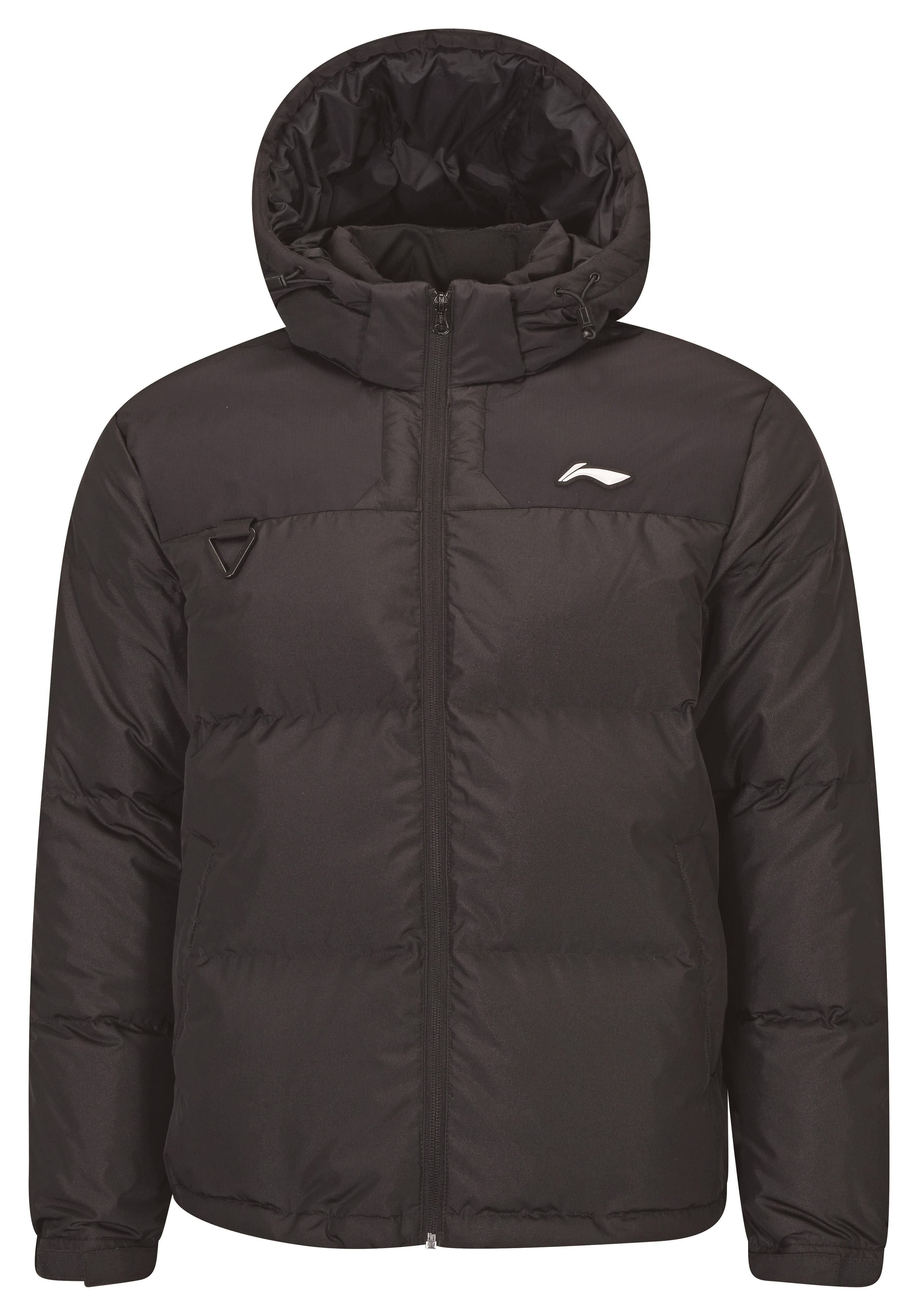 Men's outdoor down jacket black with hood- AYMS213-1