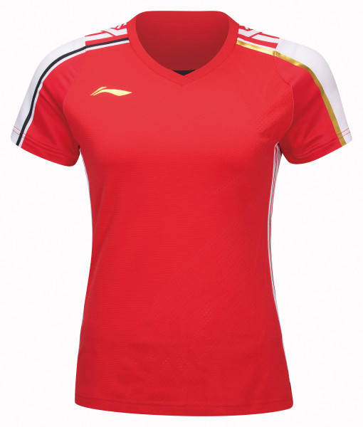 Damen Sportshirt "International Stars" rot/weiß - AAYT074-2