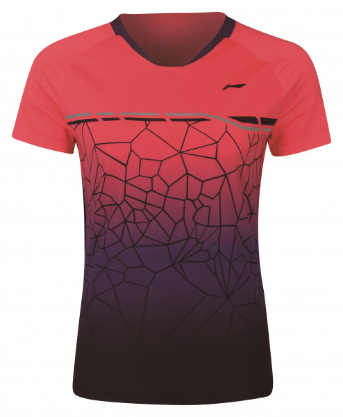 Damen Competition Shirt Web Leuchtend Rot - AAYQ084-3